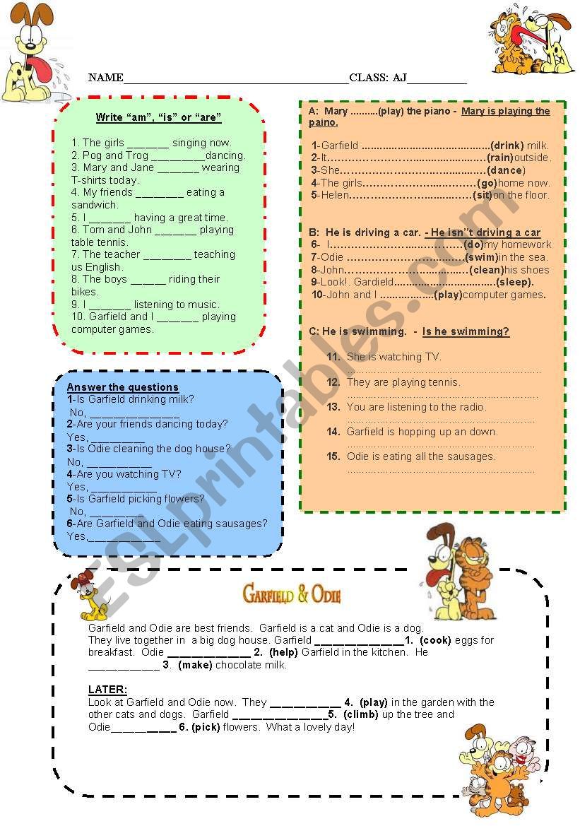 PRESENT CONTINUOUS worksheet