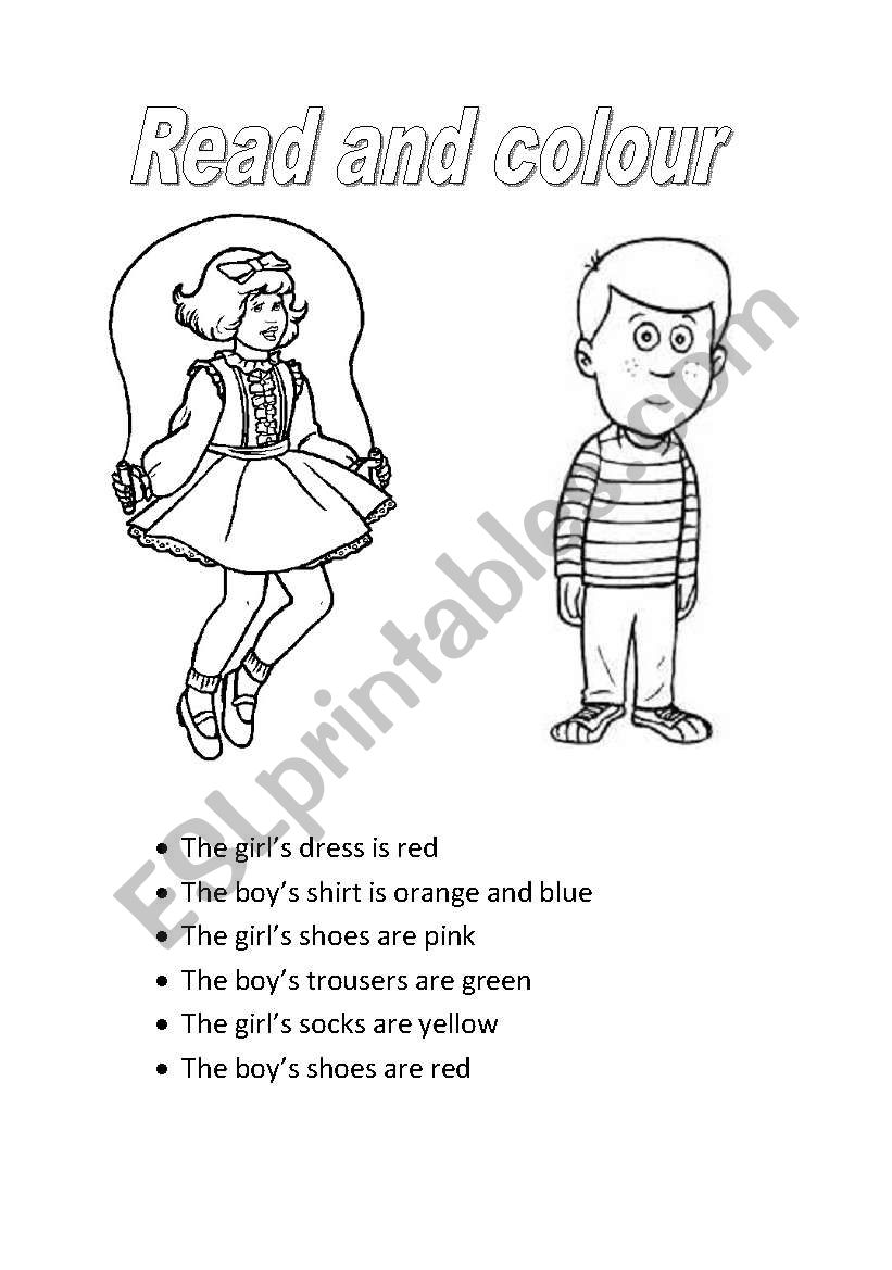 Read and colour worksheet