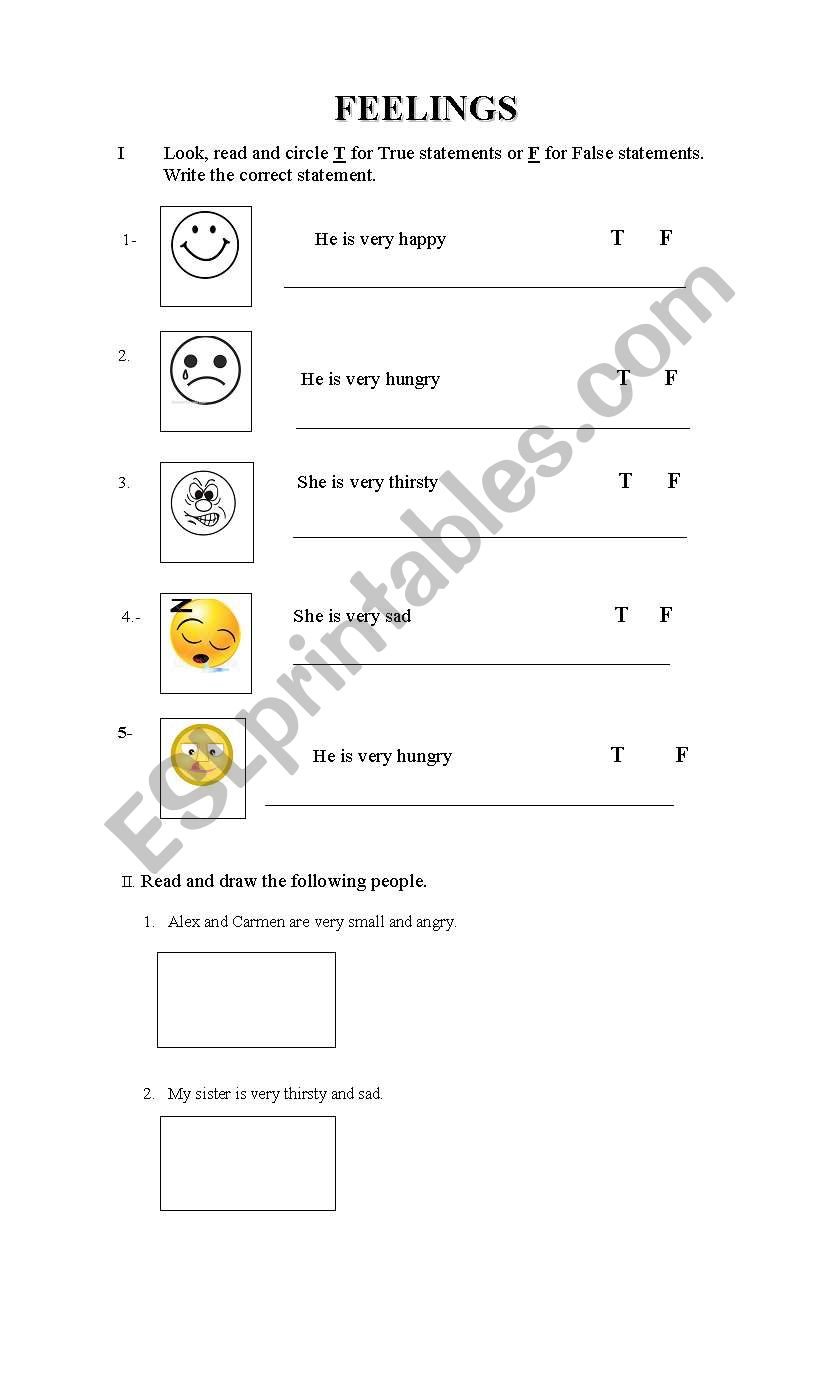 feelings worksheet