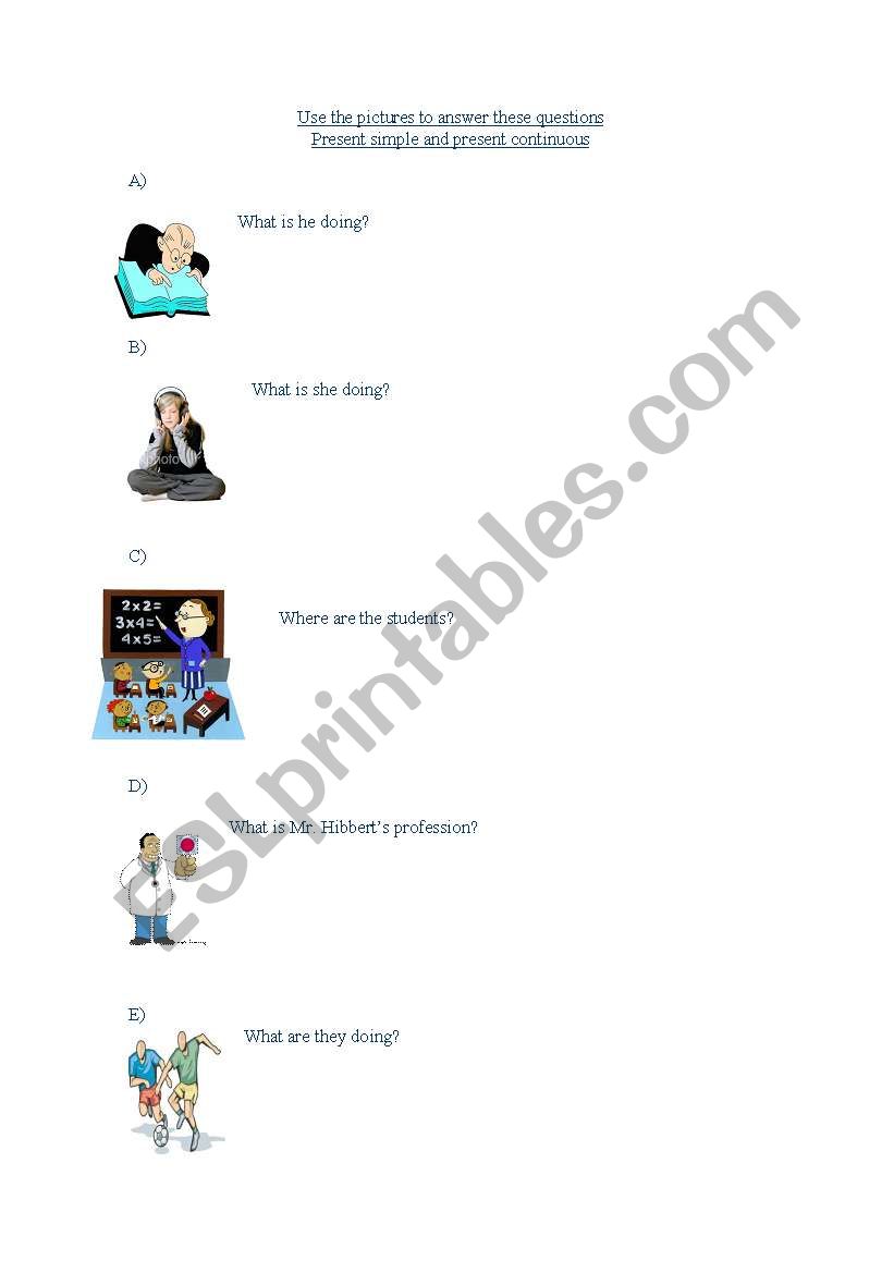 Present simple and present continuous