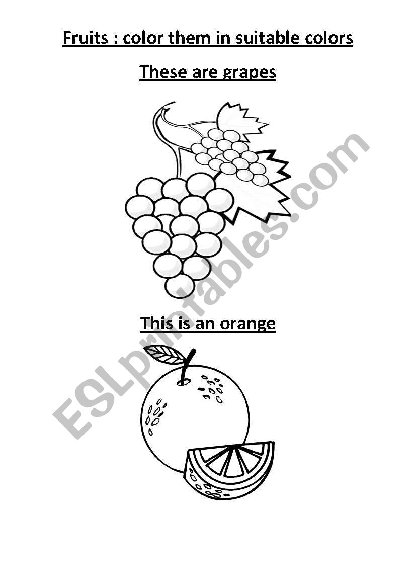 fruits worksheet