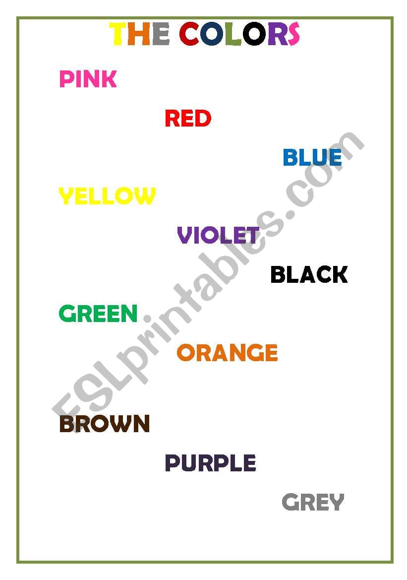 The colors worksheet