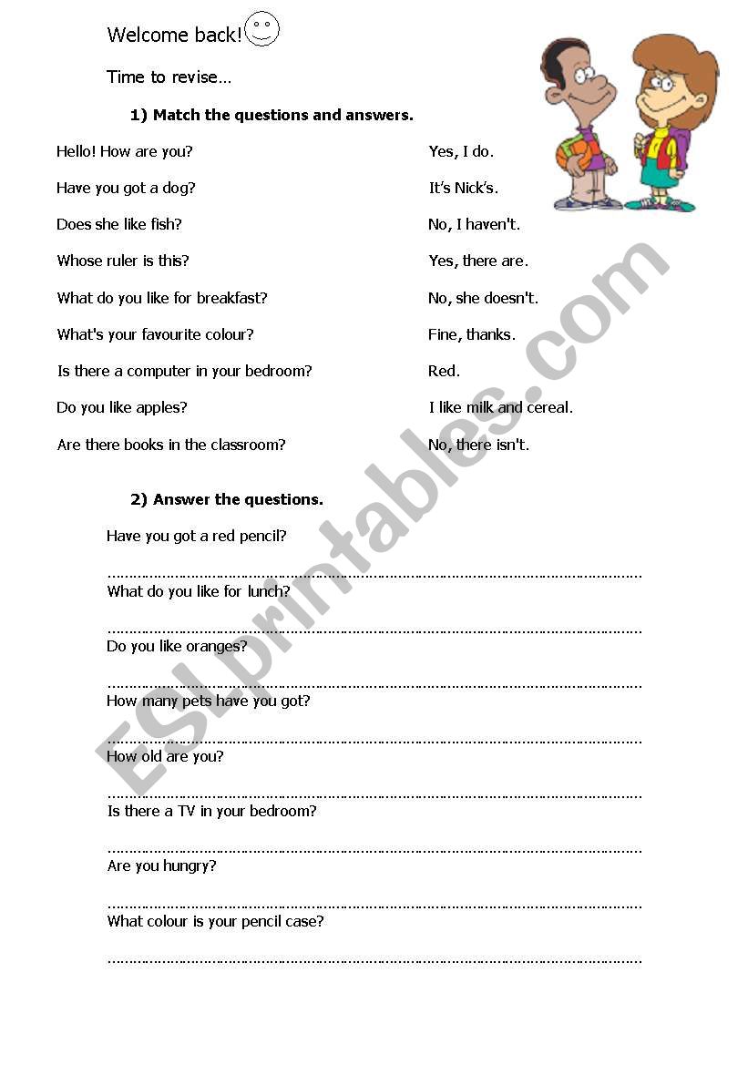 revision time! worksheet