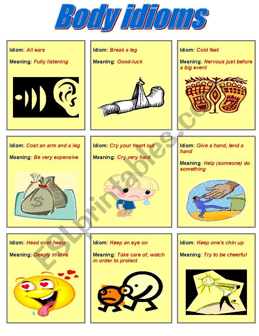 Body Idioms worksheet