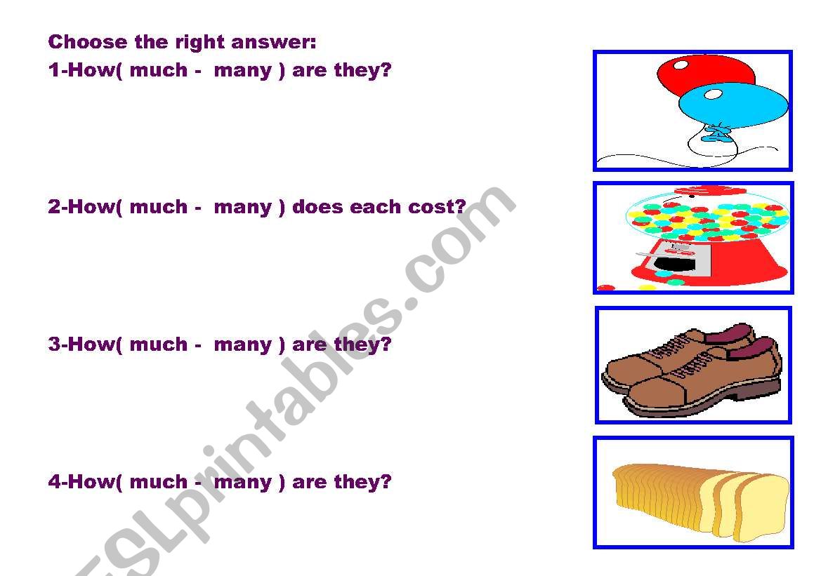 How ( many - much ) Worksheet worksheet