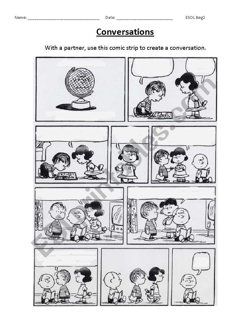 Conversations Comic worksheet