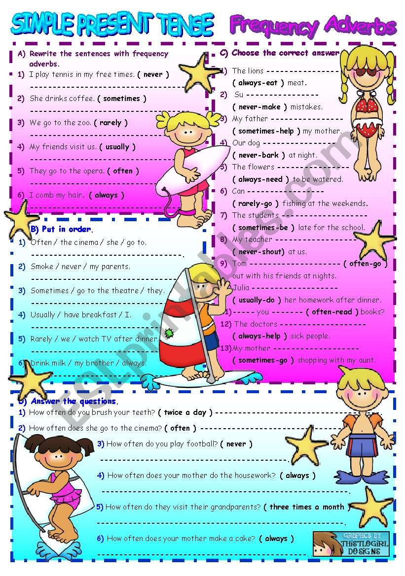 FREQUENCY ADVERBS ( +B&W version )