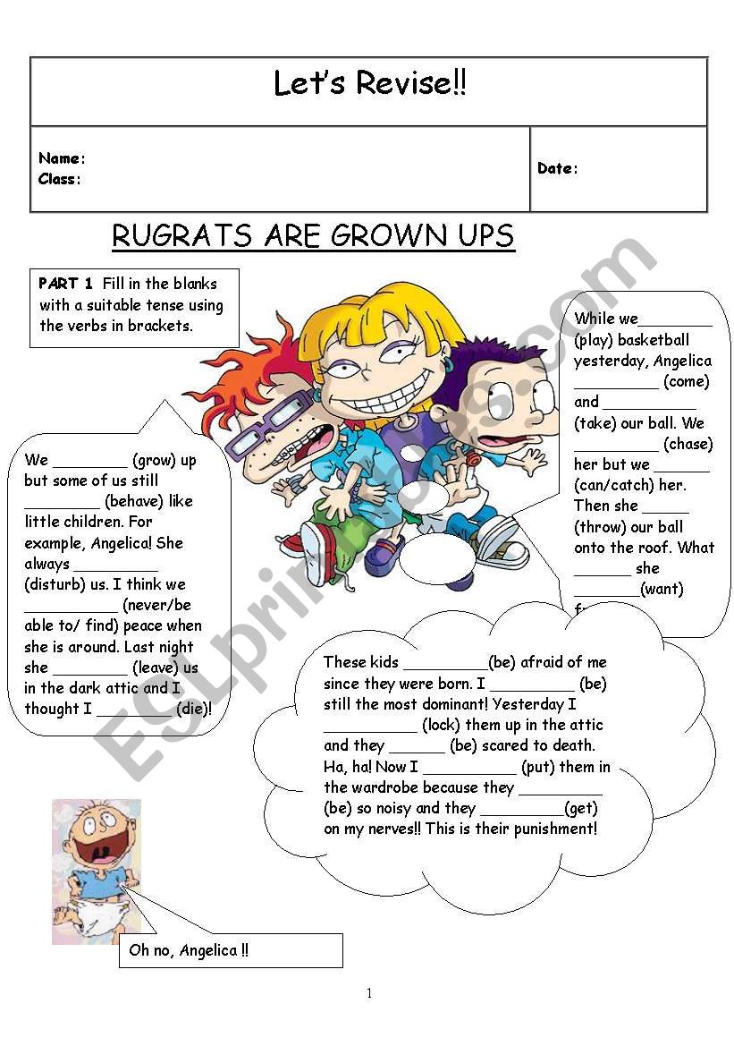 RUGRATS ARE GROWN UPS!! worksheet