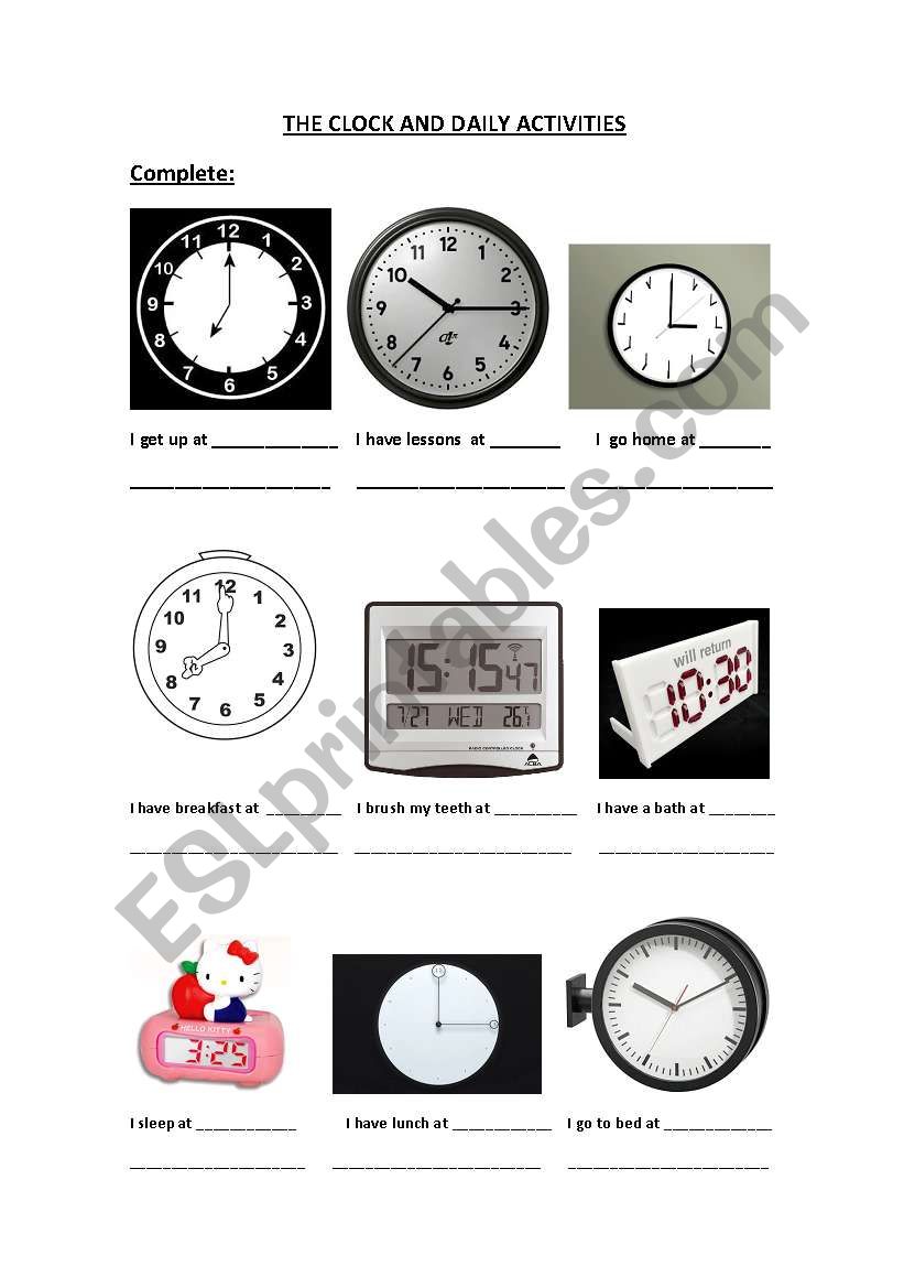 The clock and daily activities