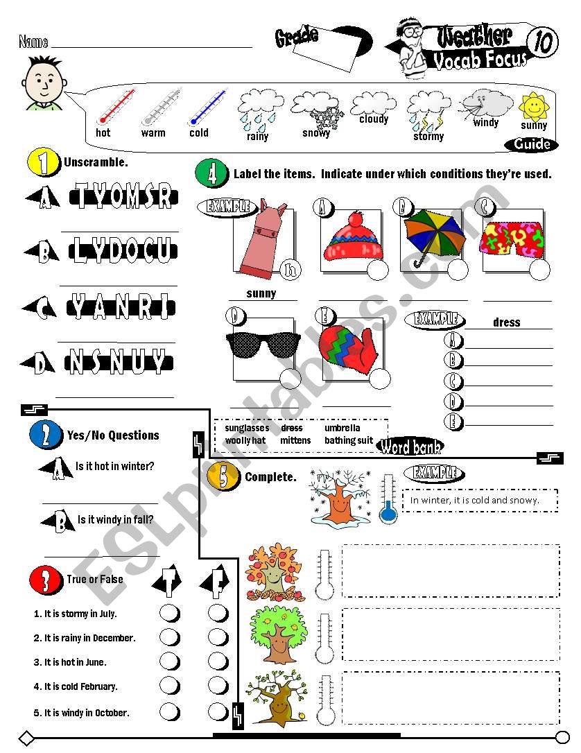 Vocab Focus Series_10 Weather (Fully Editable + Key)