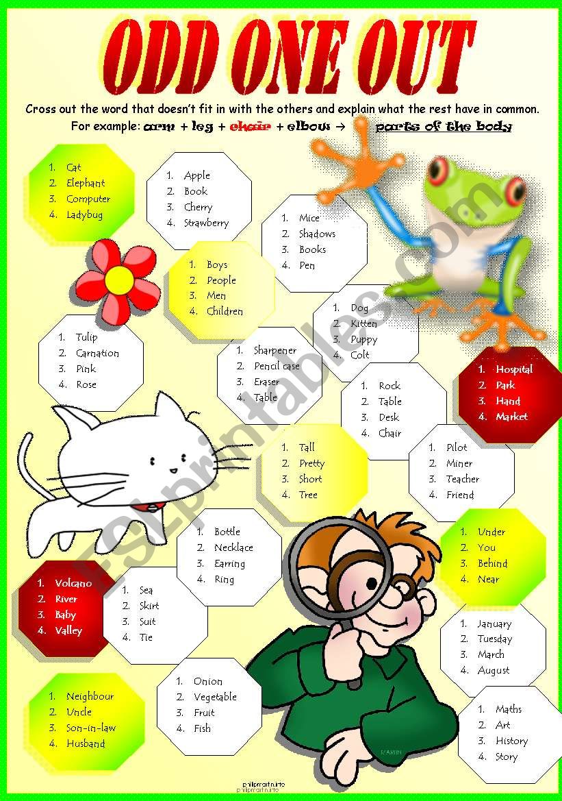 ODD WORD OUT worksheet