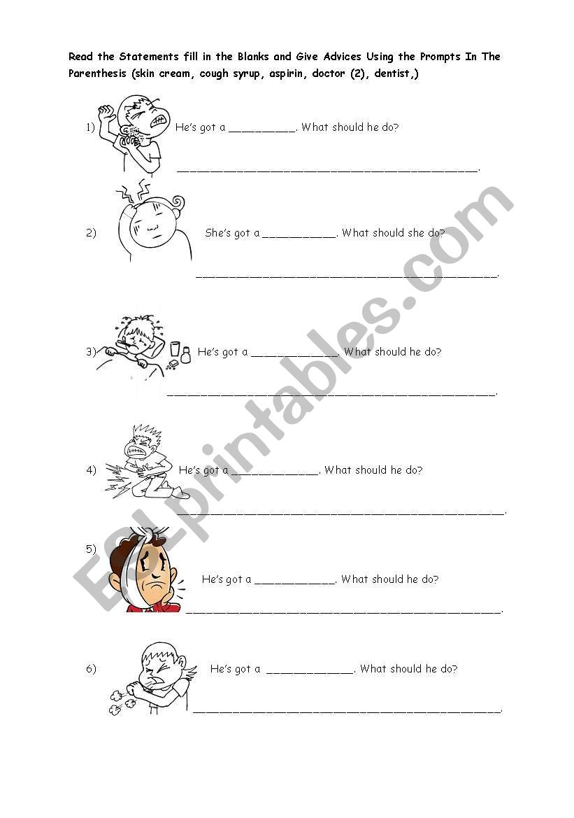 ilnesses worksheet