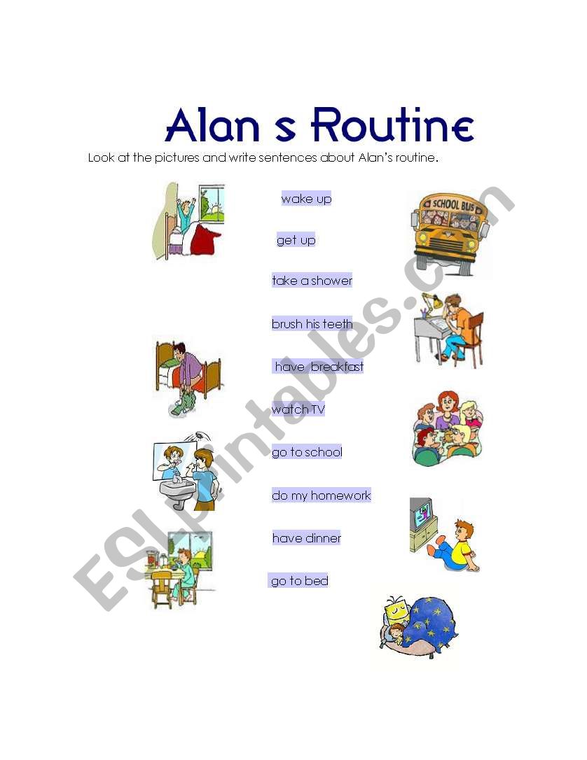 Alans routine worksheet