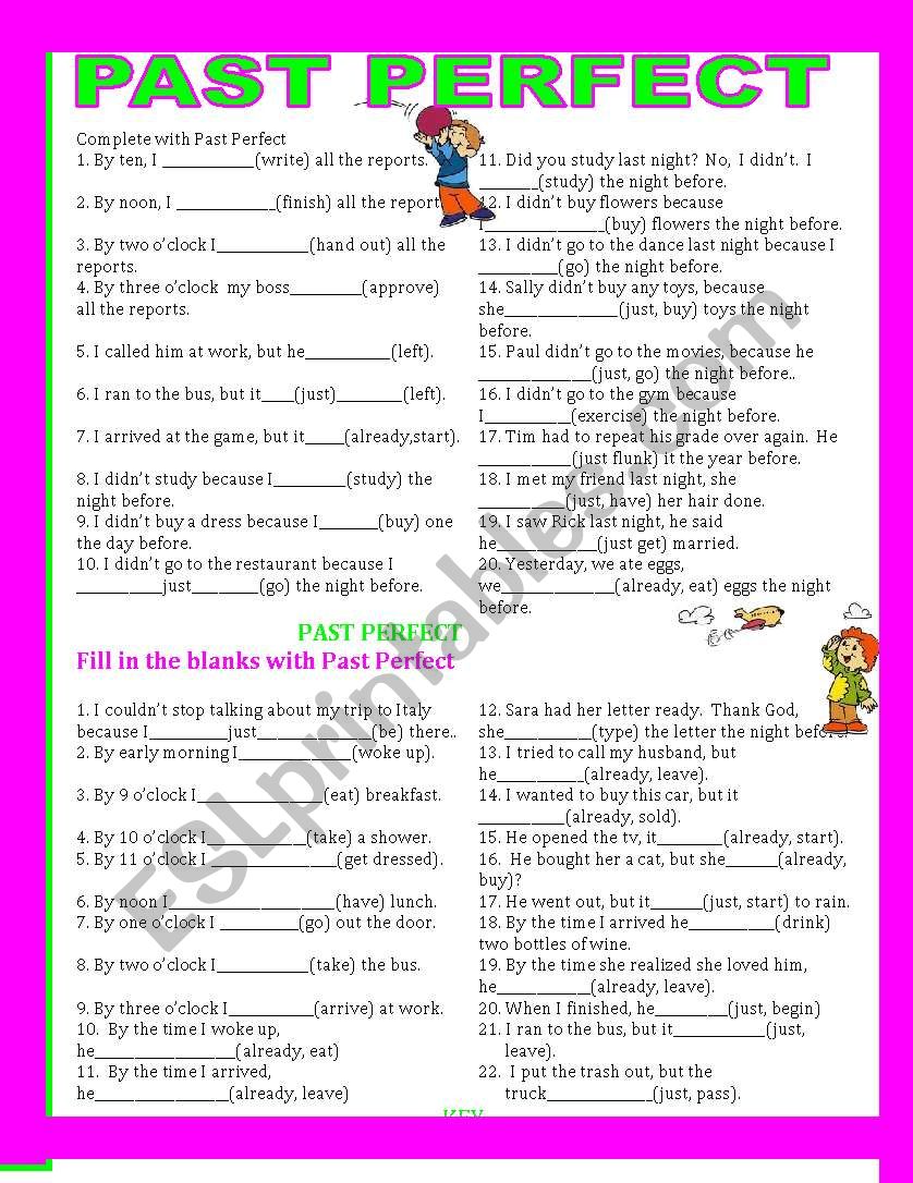 PAST PERFECT worksheet