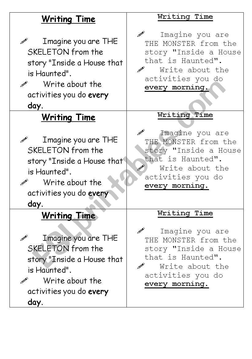 Writing time worksheet