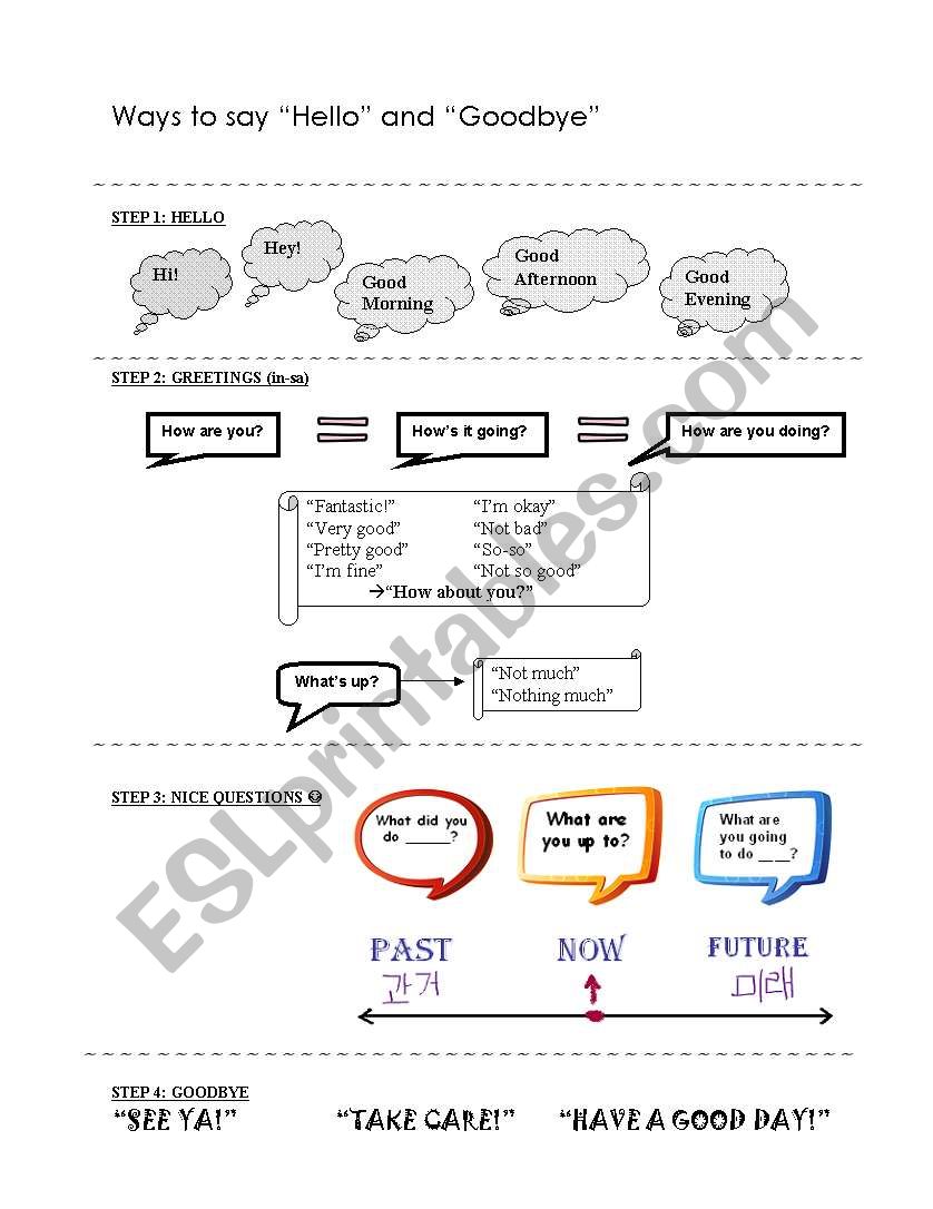 Simple conversation worksheet
