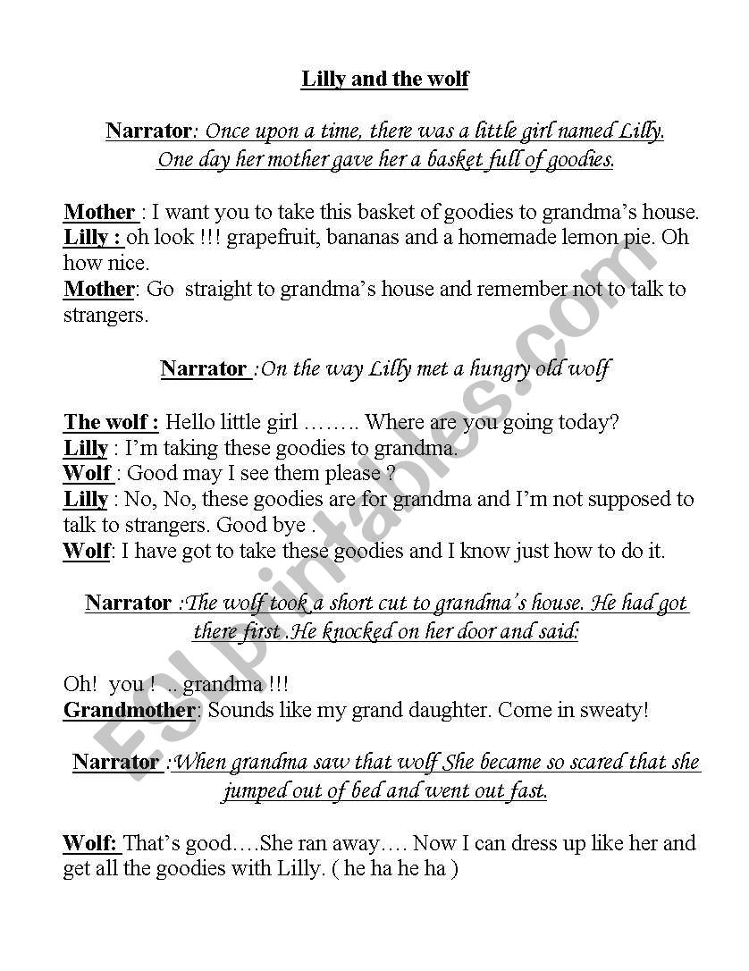 Classroom play worksheet