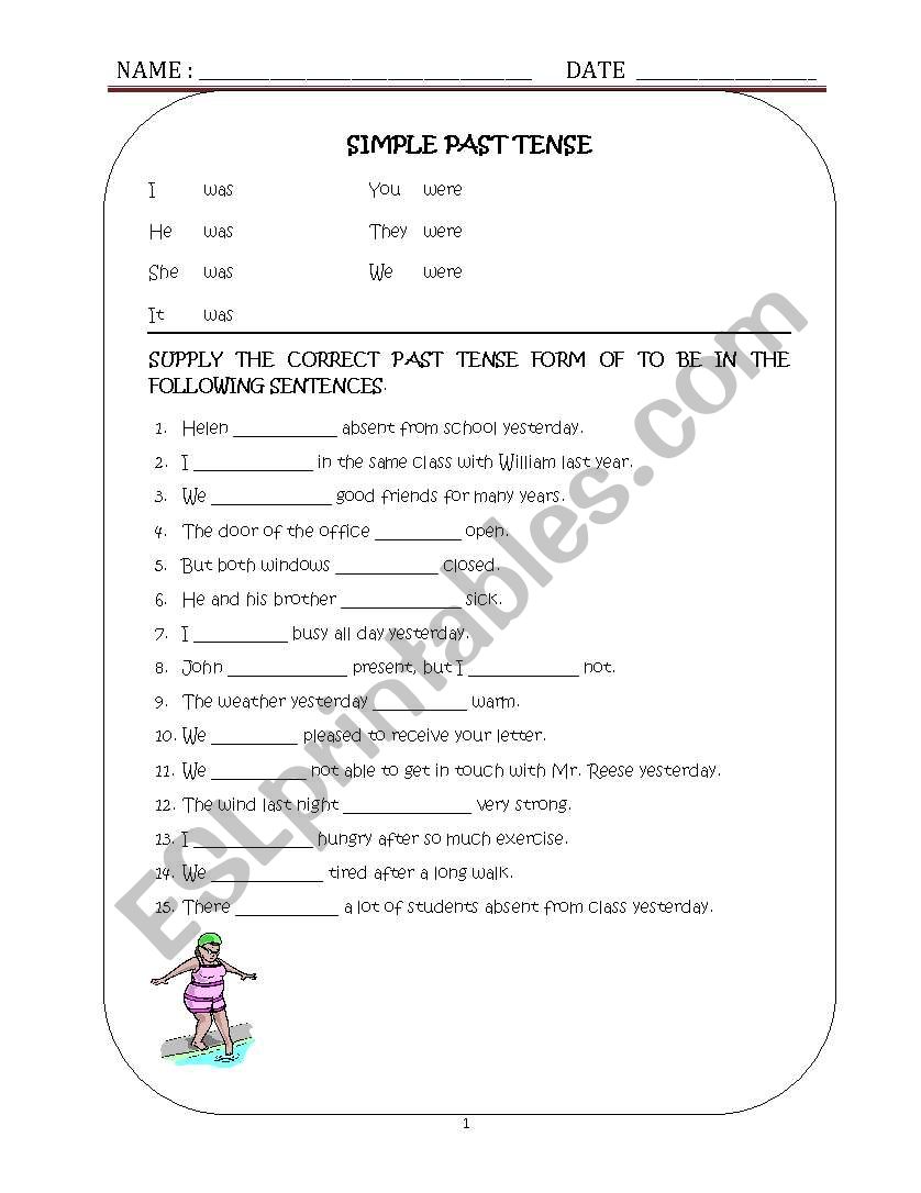 Simple Past Tense worksheet