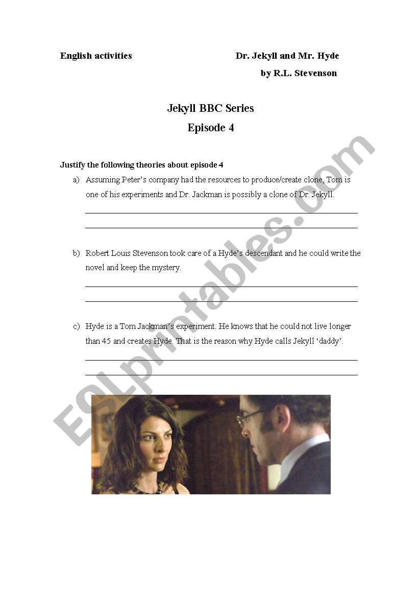 Jekyll BBC Series Episode 4 worksheet