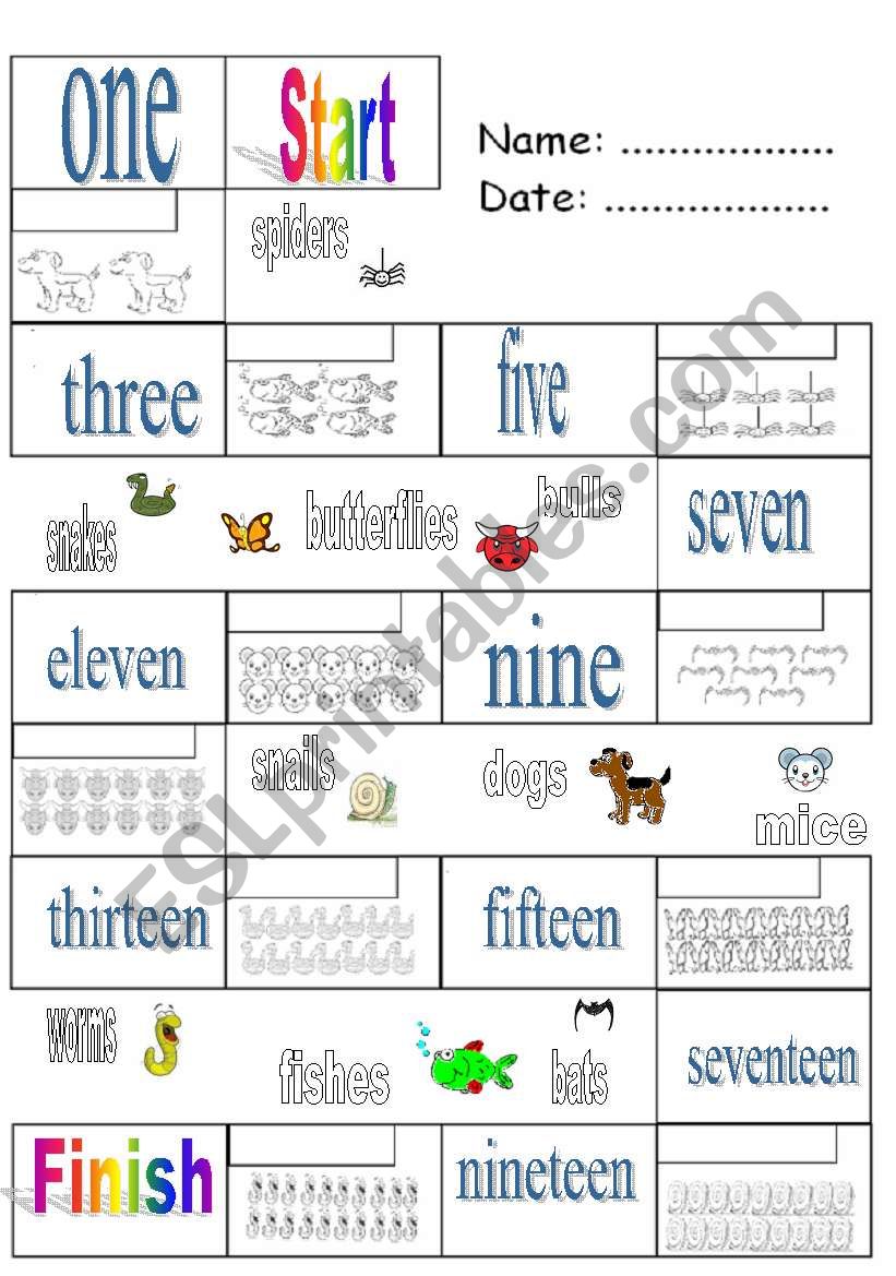 numbers and animals worksheet