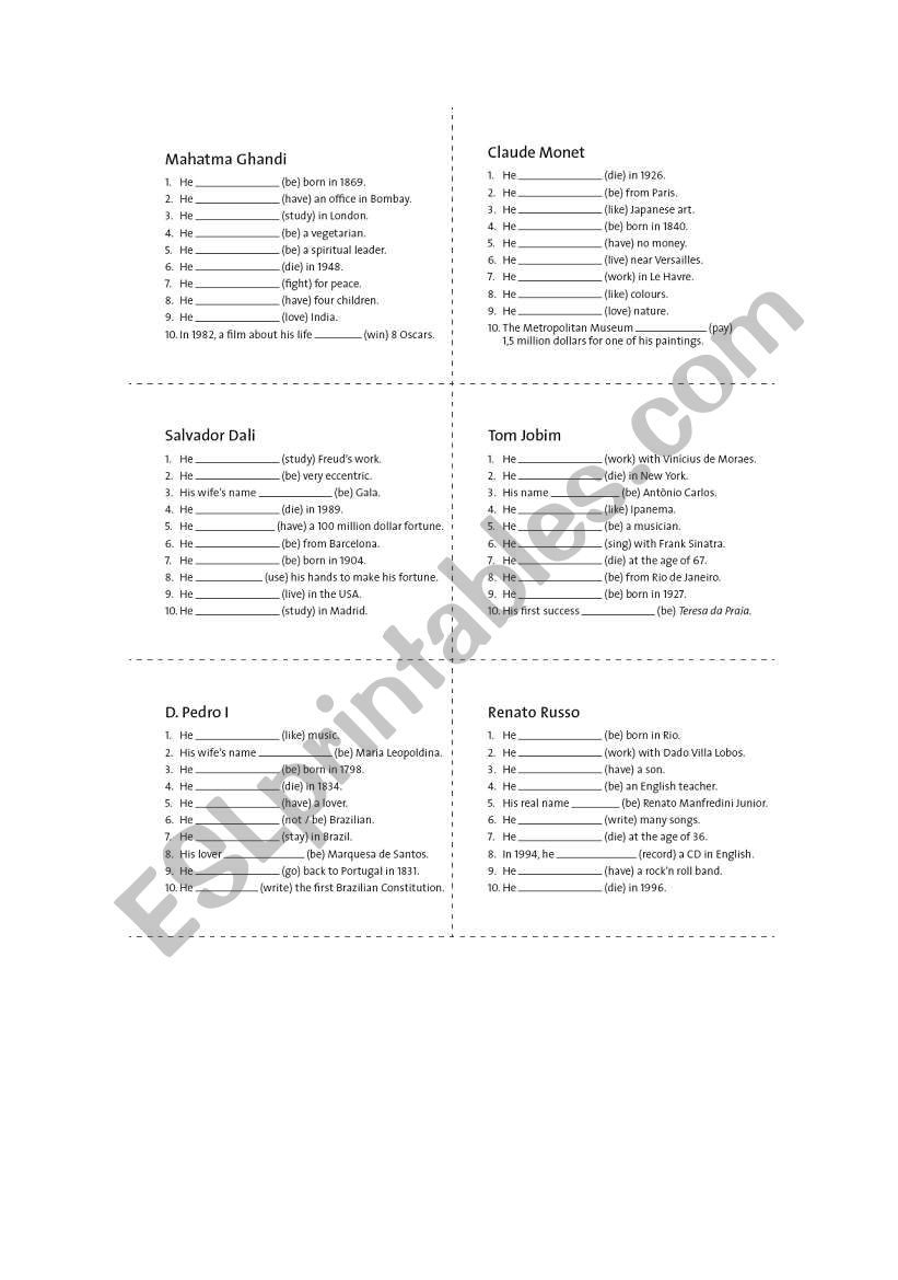 Simple Past Activity worksheet