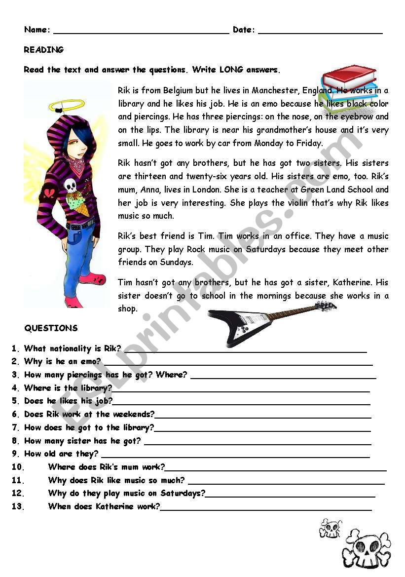 This is Rik! worksheet