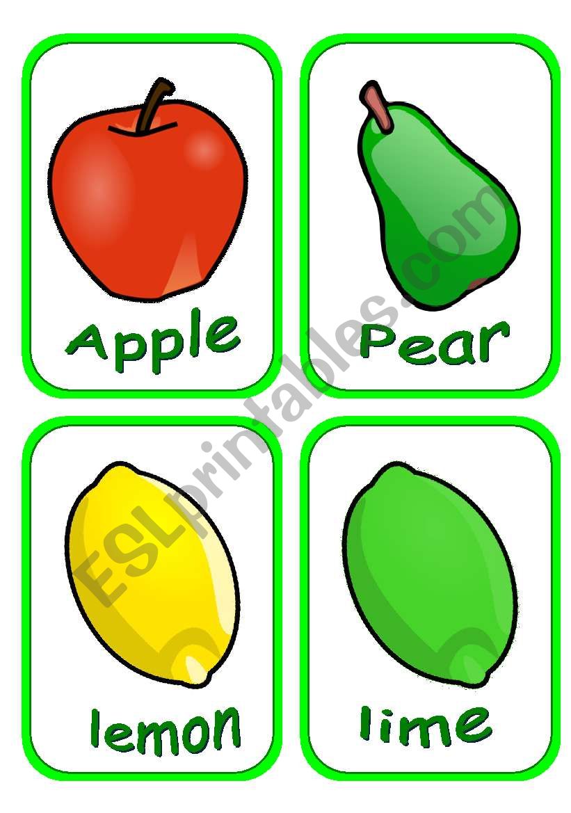 fruits flashcards (part 1of 2) Fully editable
