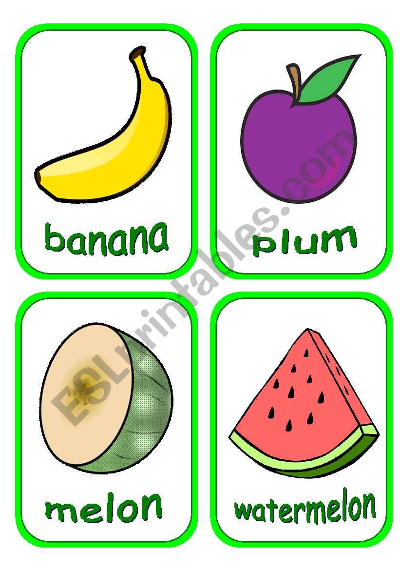 fruits flashcards (part 2 of 2) Fully editable
