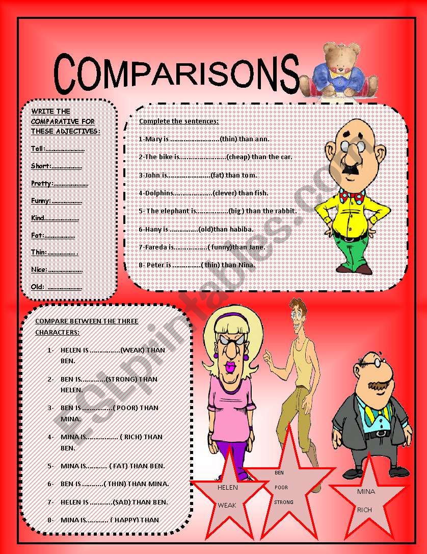 comparatives worksheet