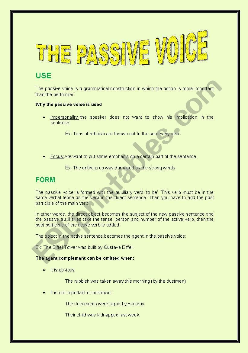 The Passive Voice: Theory + Exercises
