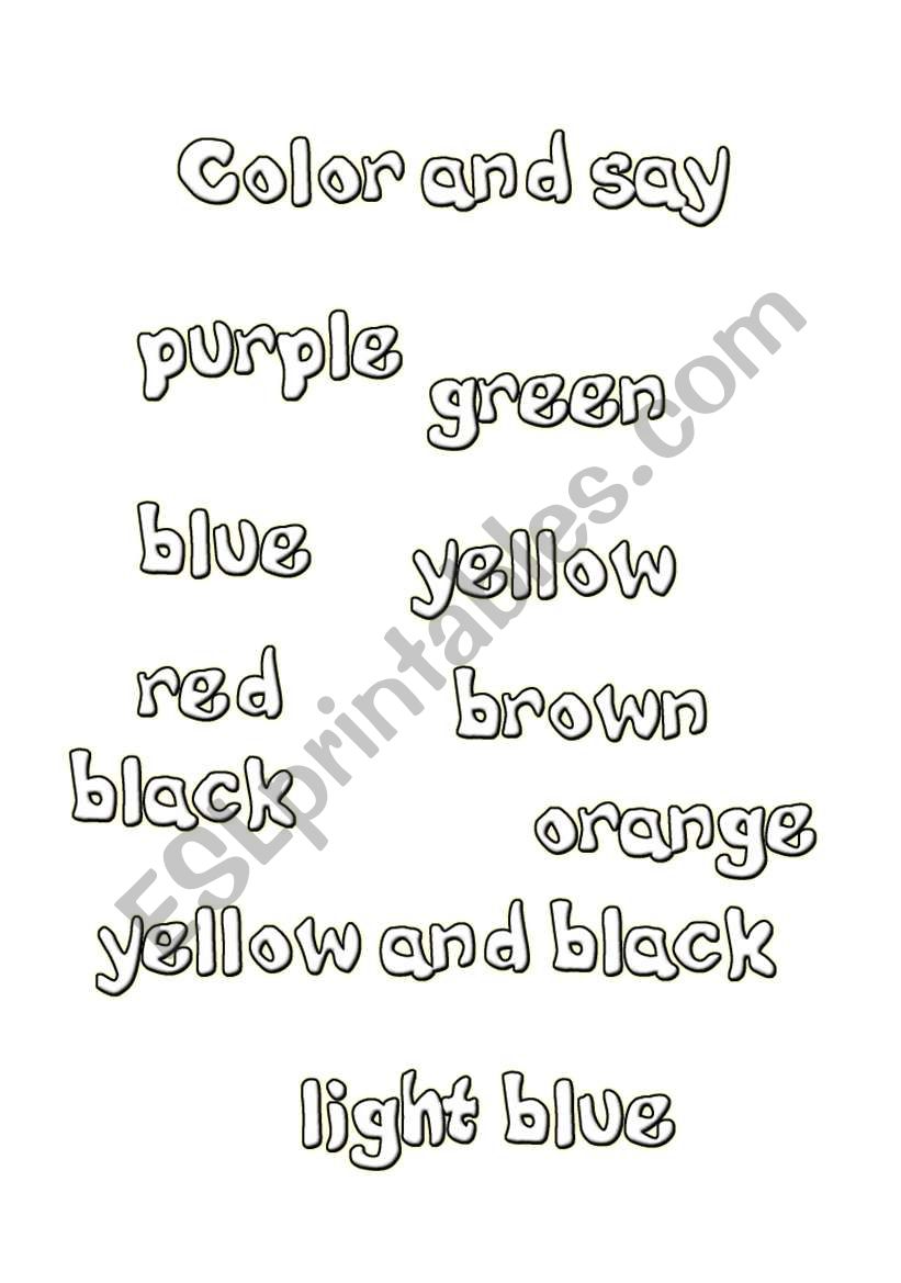 Color and say  worksheet