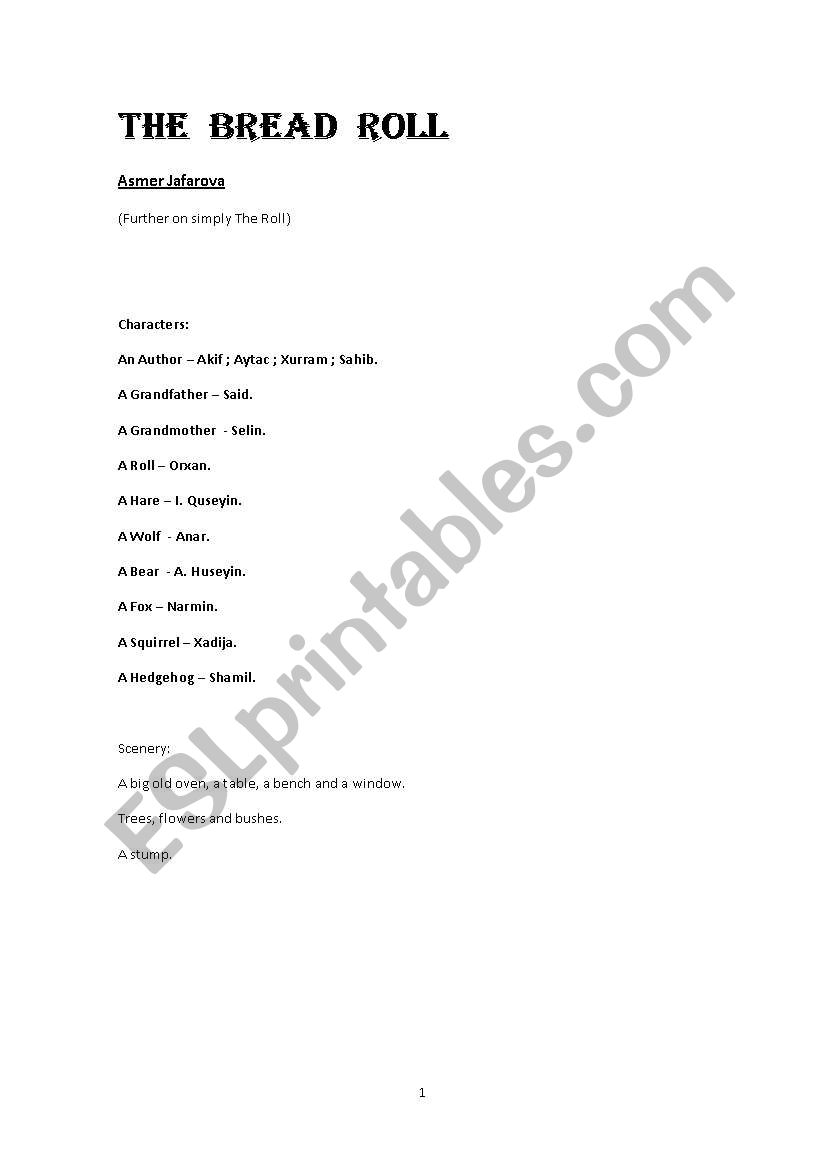 The Bread Roll worksheet