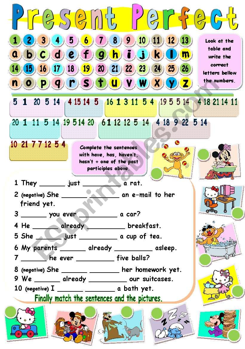 FUN WITH PRESENT PERFECT - CRYPTOGRAM 