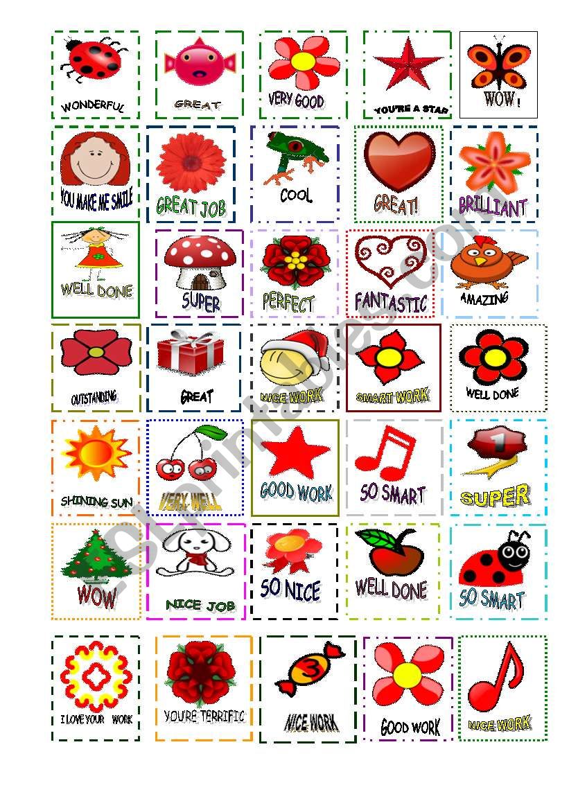 STICKERS worksheet