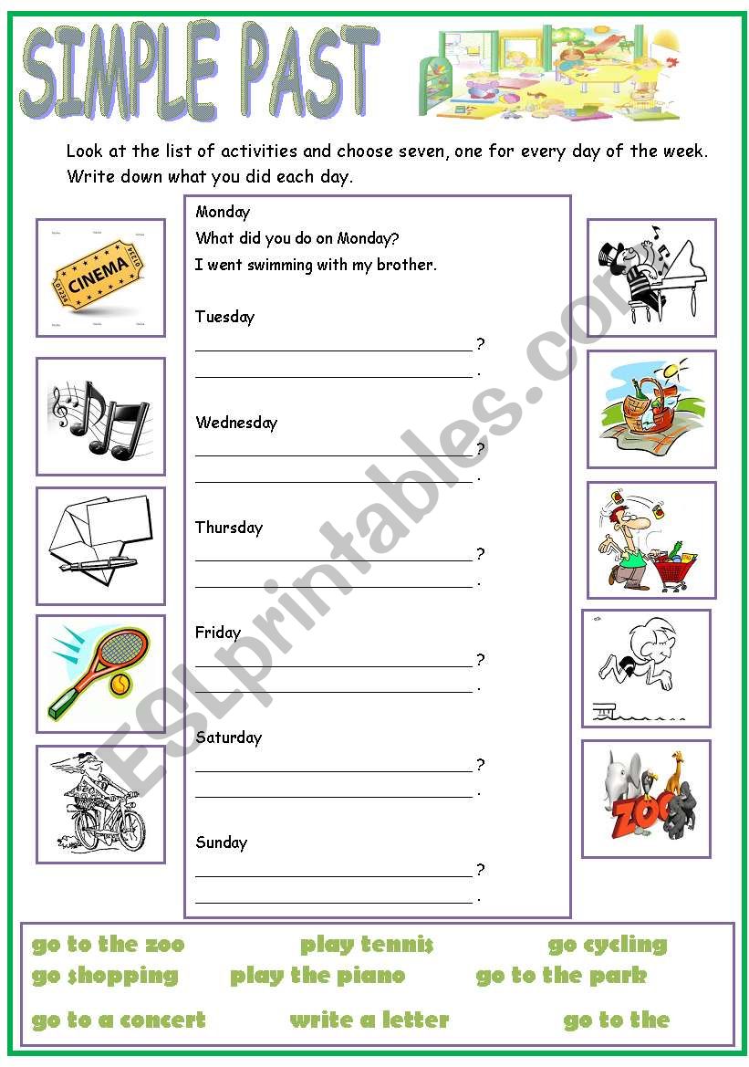 PAST ACTIVITIES worksheet