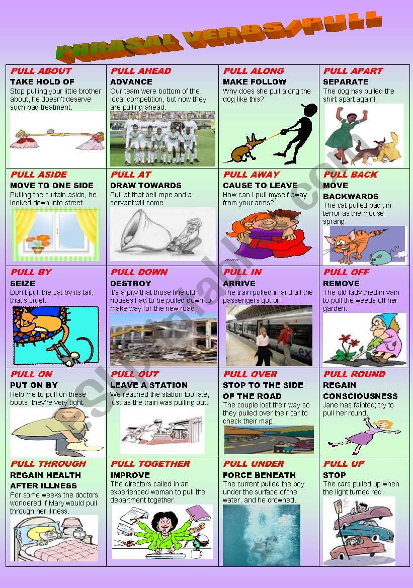 PHRASAL VERBS/PULL worksheet