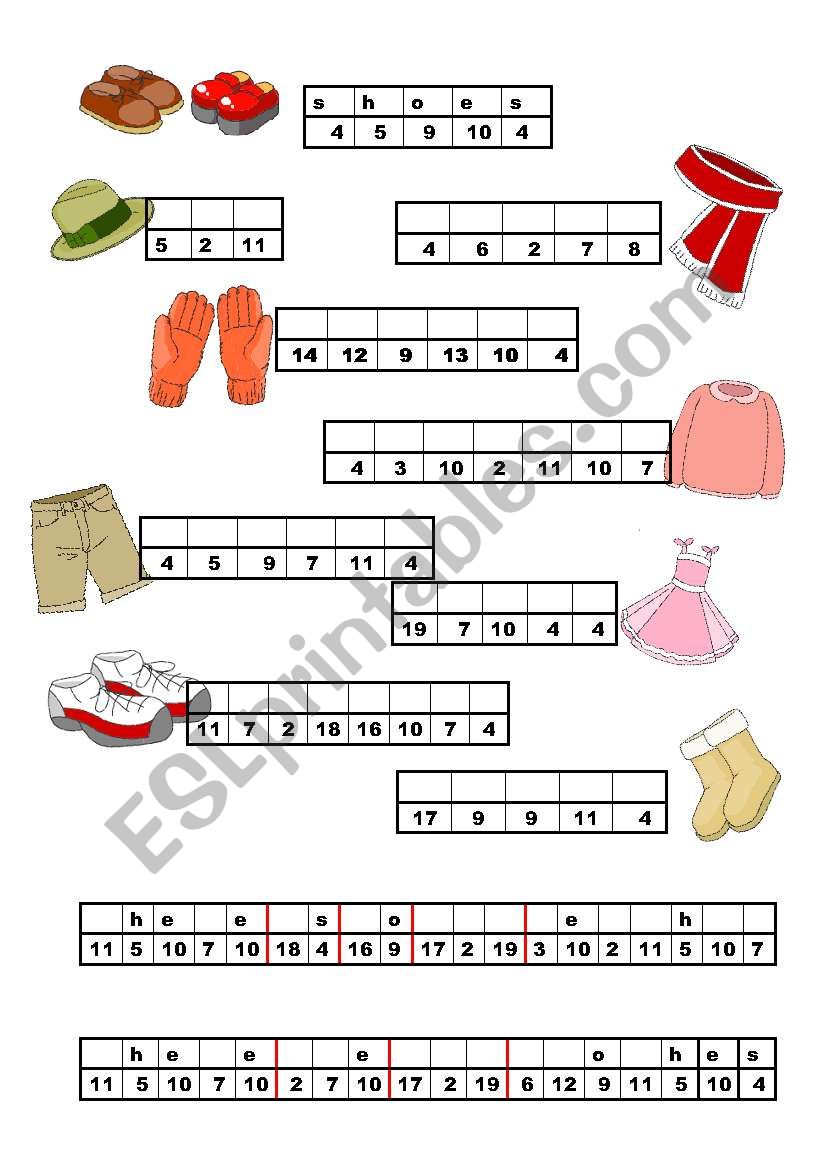 clothes fun worksheet