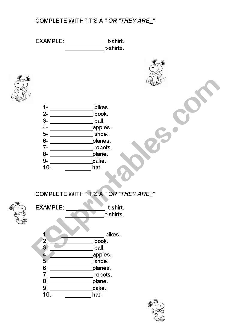 IT IS OR THEY ARE? worksheet