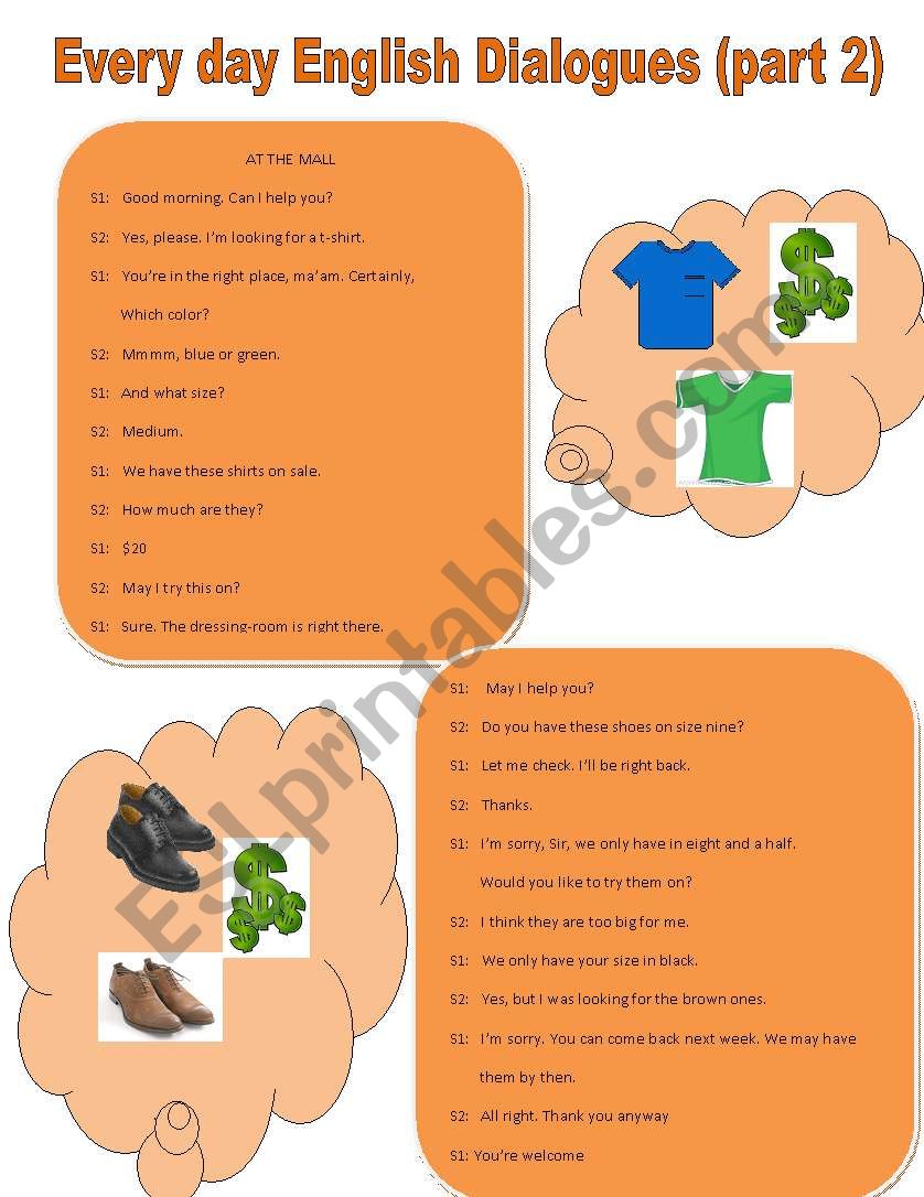 Everyday English (part 2) worksheet