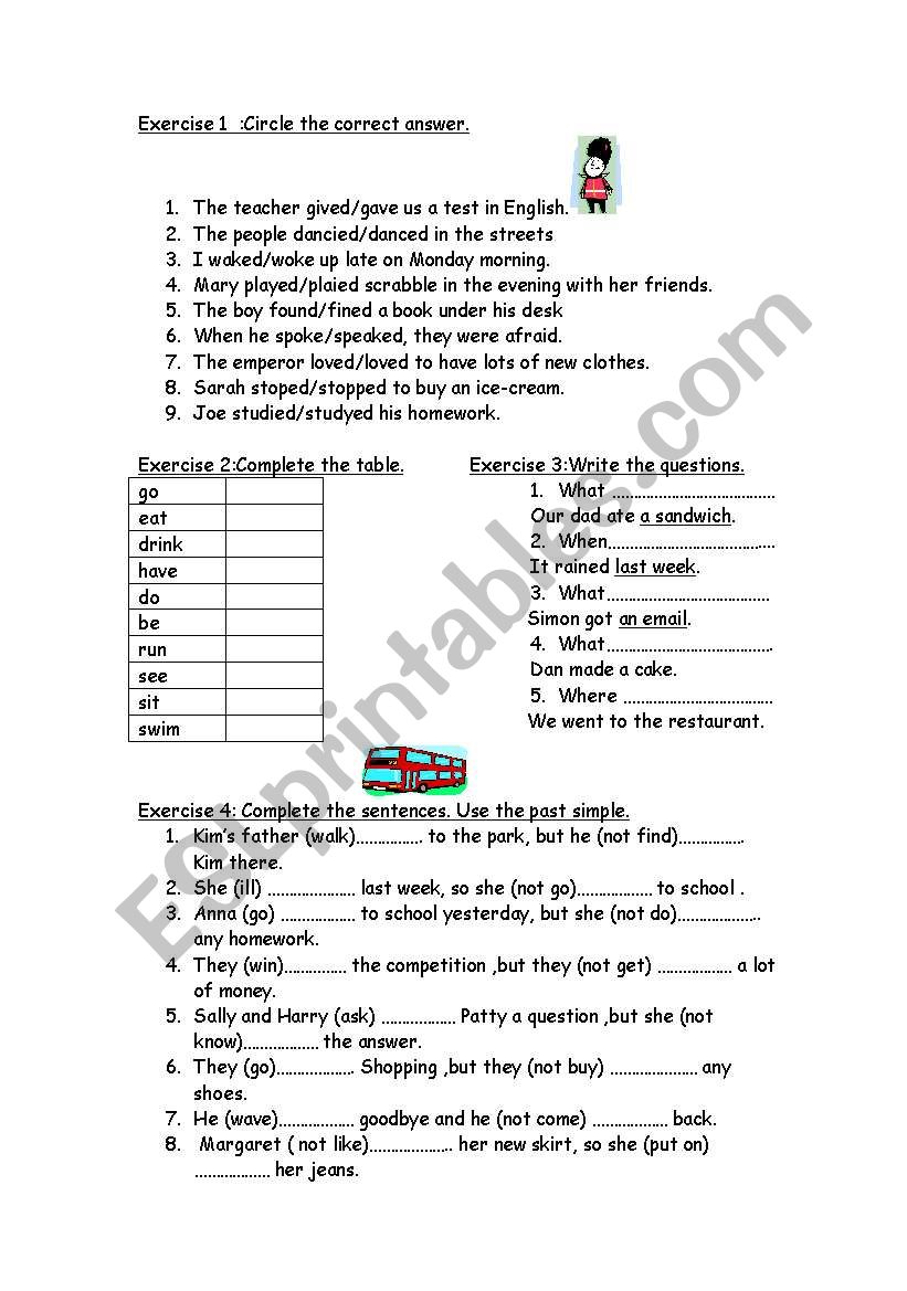 Past Simple worksheet