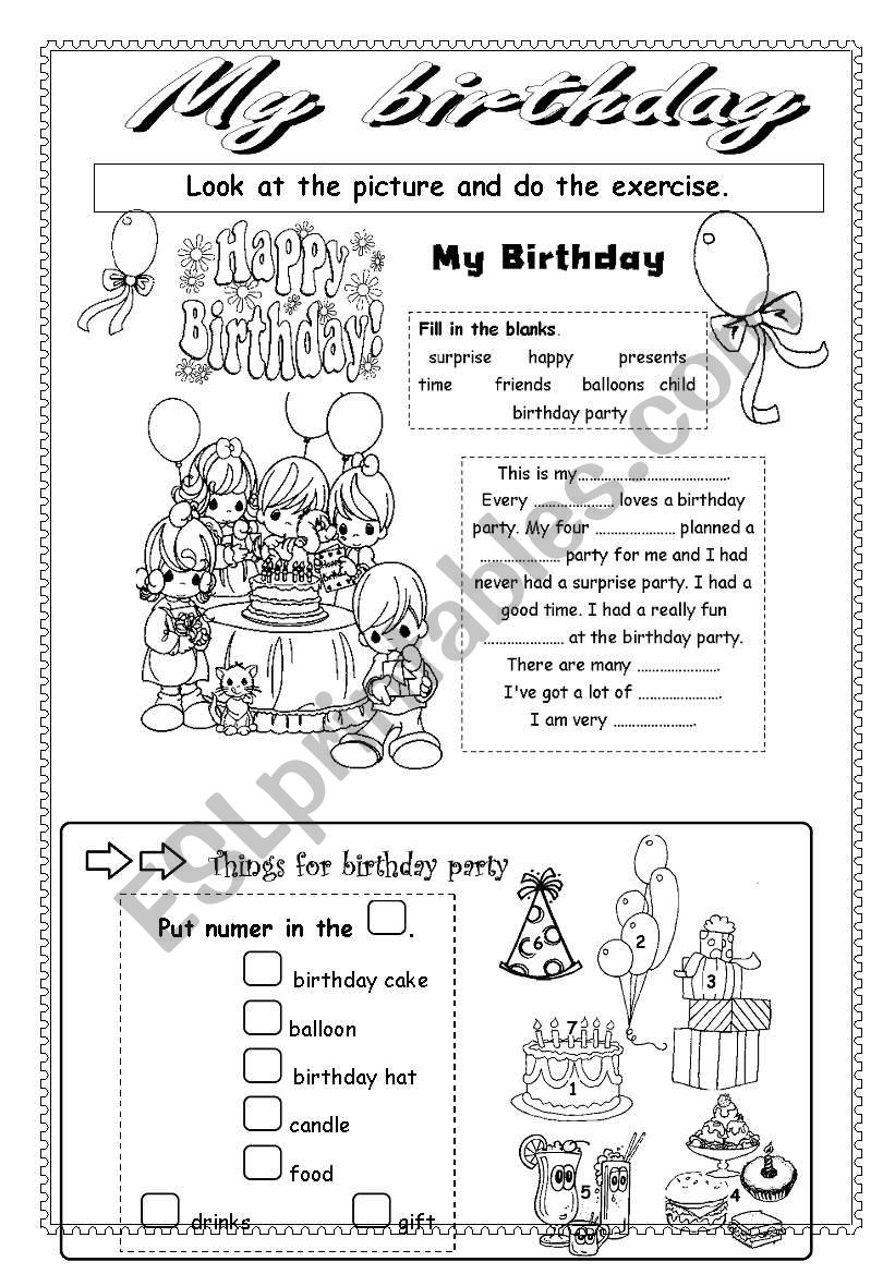 My btrthday worksheet