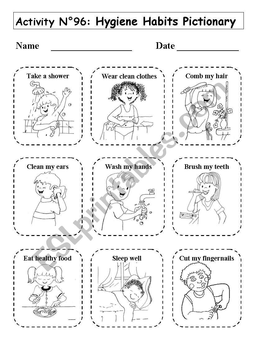 No 96 HYGIENE HABITS PICTIONARY - ESL worksheet by andresdomingo