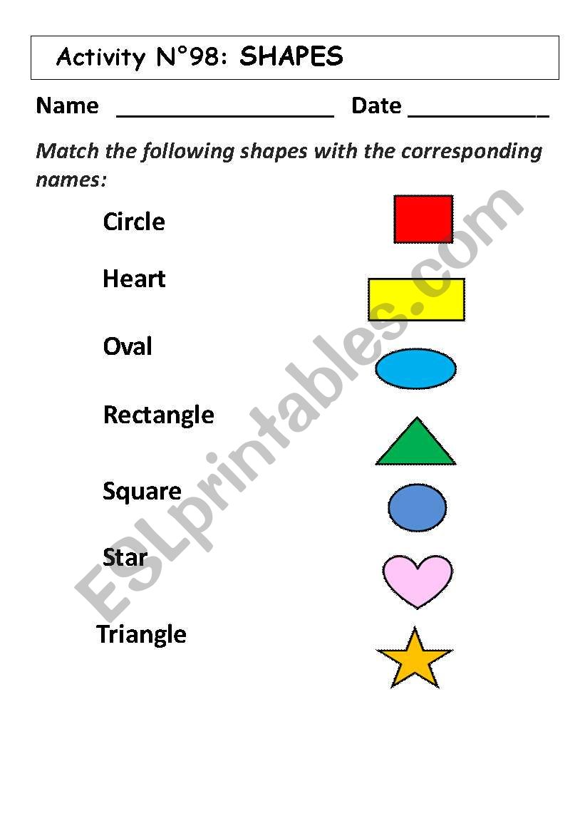 No 98 SHAPES worksheet