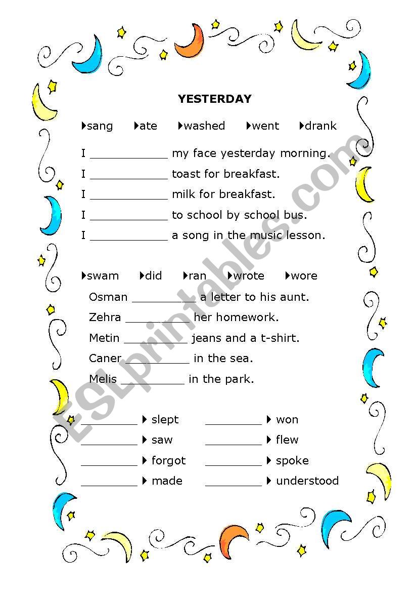 Simple Past Tense worksheet