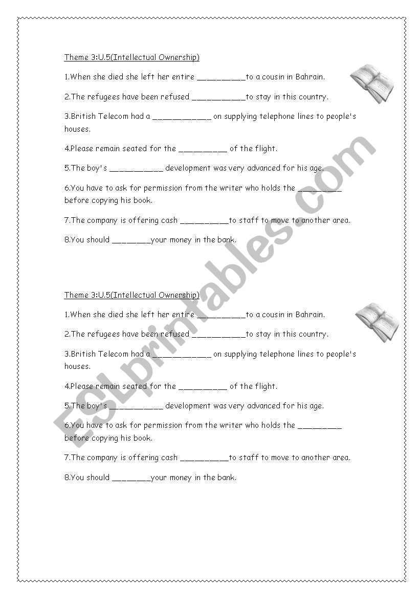 Technical Vocabulary worksheet