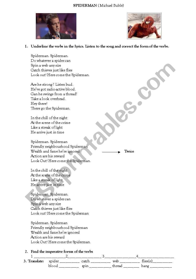 song: Spiderman (Michael BublÃ¨