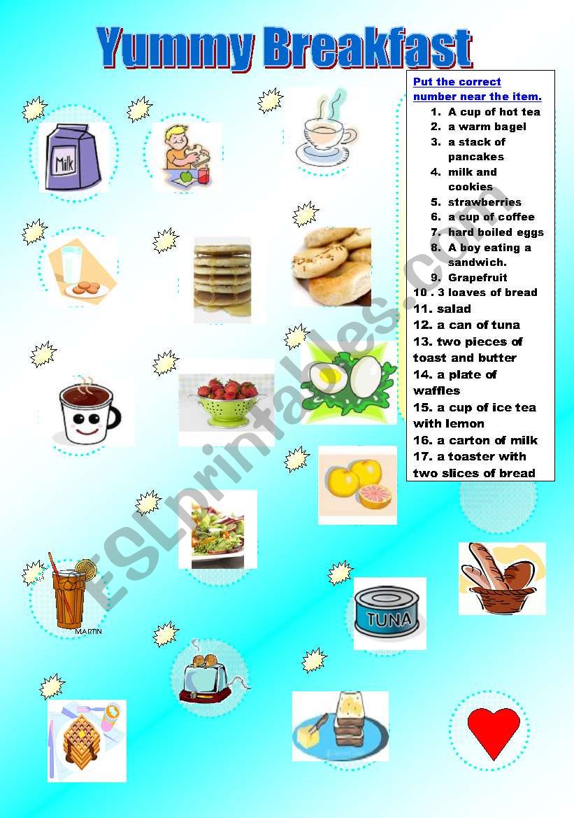 Yummy Breakfast  worksheet