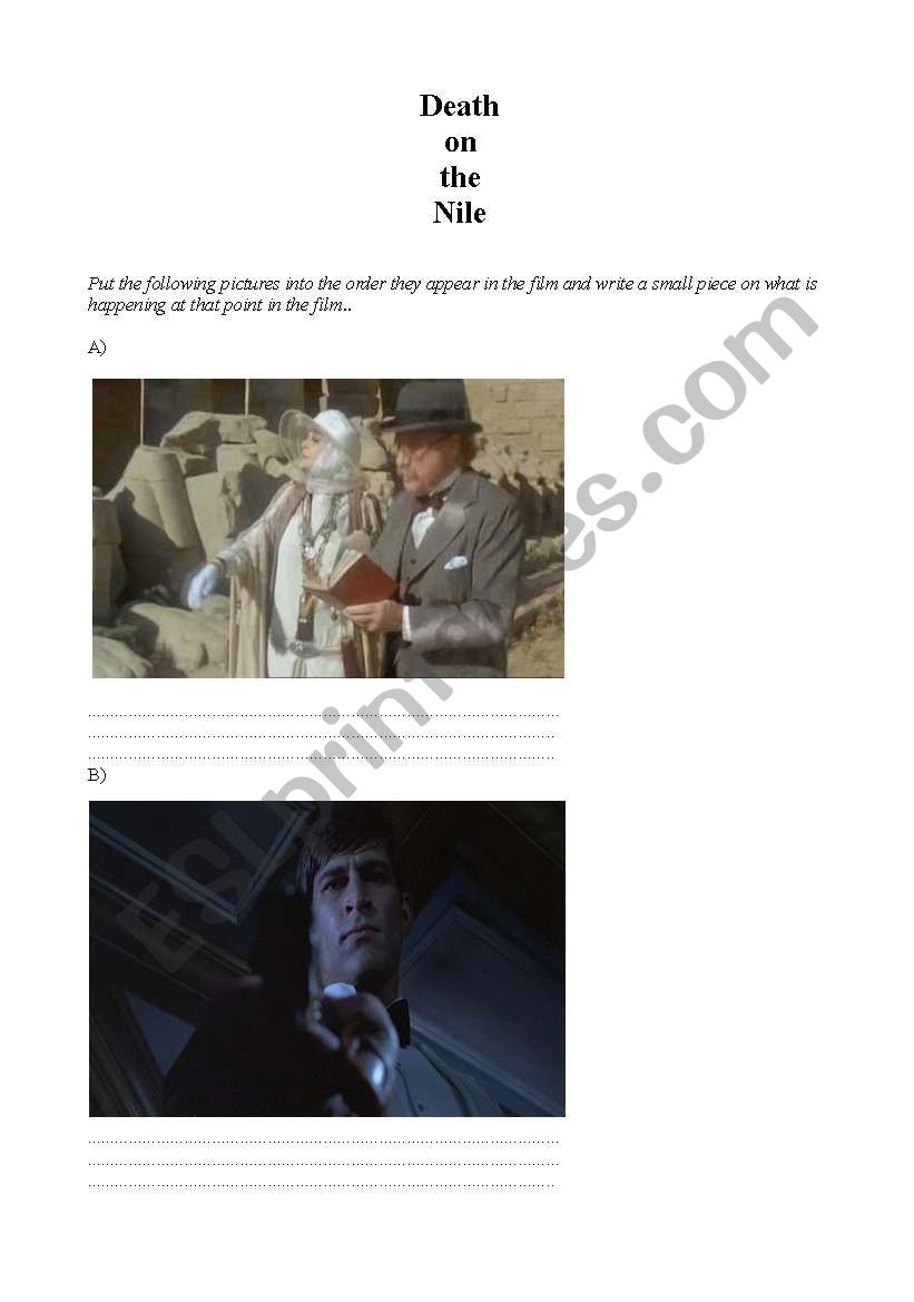  Death on the Nile worksheet worksheet