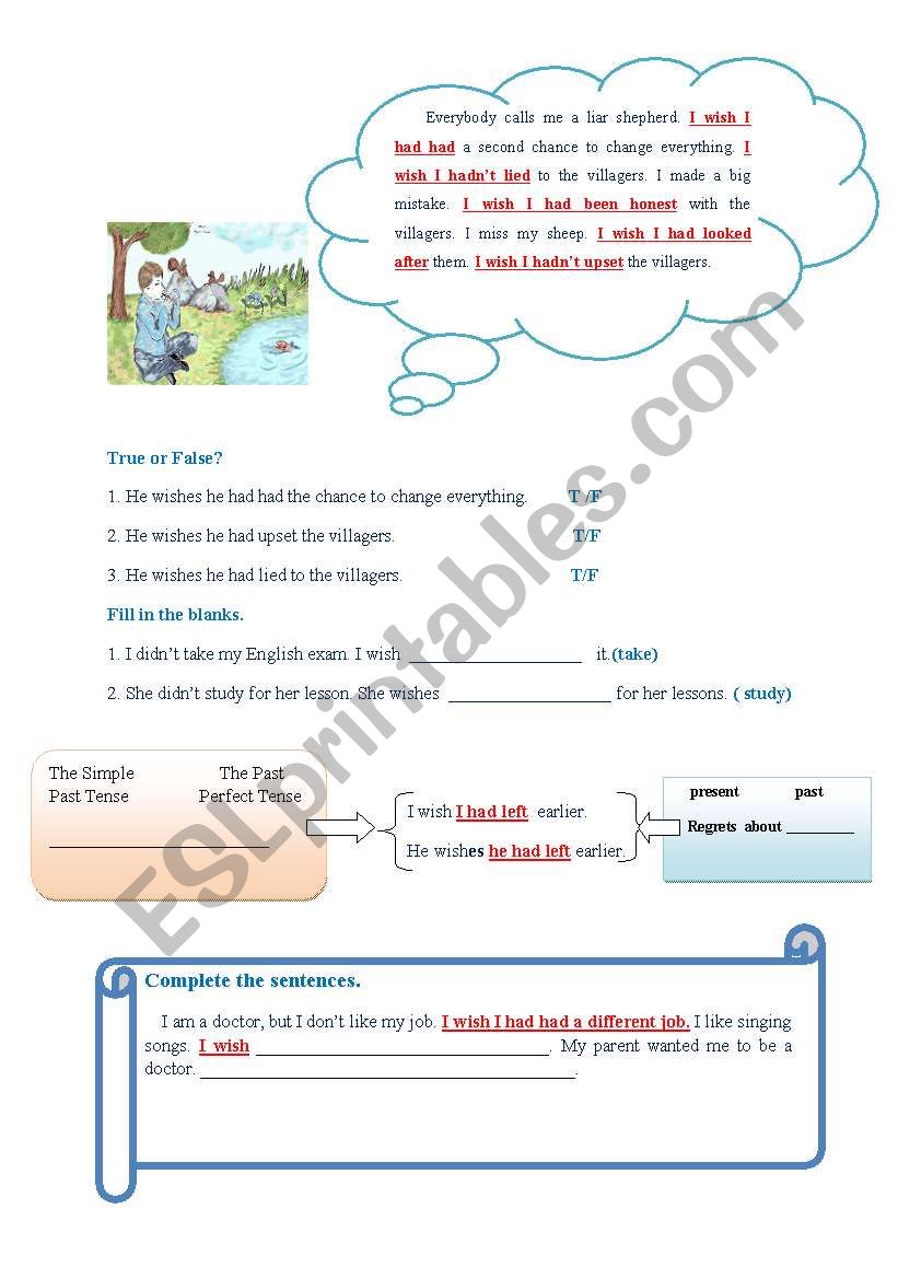 past wishes worksheet