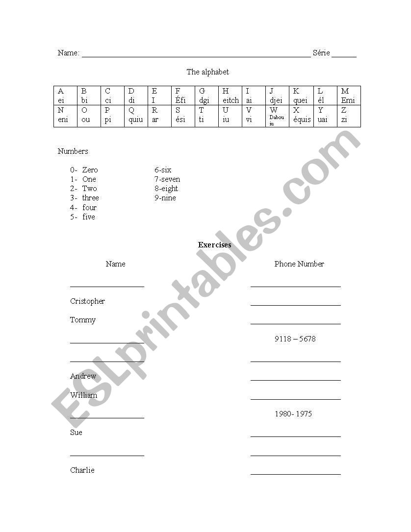 Spelling exercise worksheet